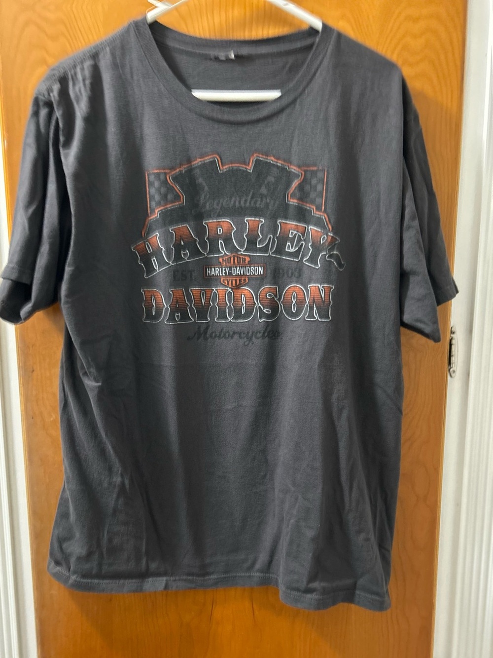 Orlando Harley-Davidson Black Short Sleeve Tee with Orange Logo Accent